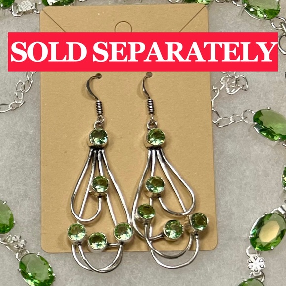 Green Solar Quartz Large Gemstone Necklace & Bracelet ONLY - Picture 8 of 9